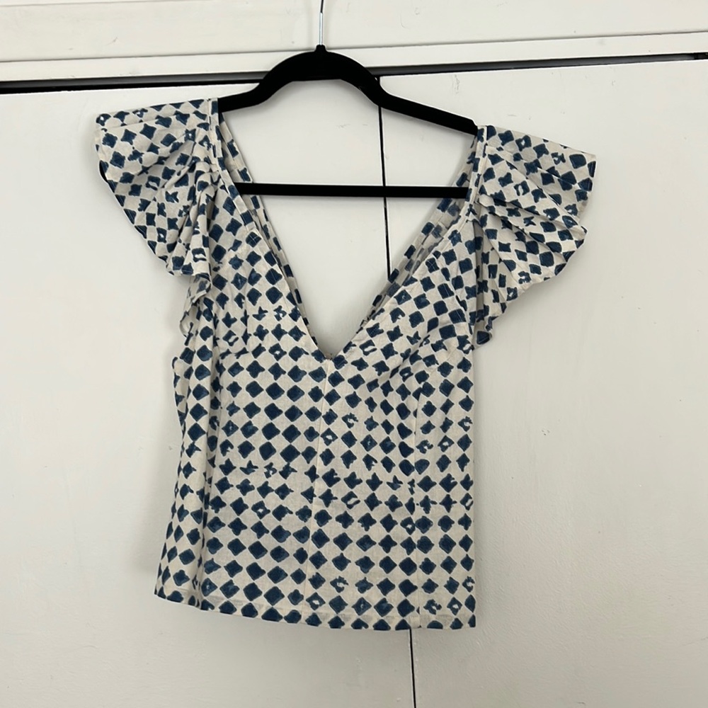 Madewell Shibori-Print V-Back Top